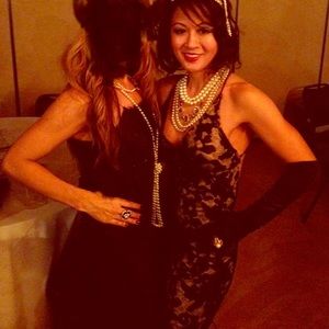 Black lace and sequin dress